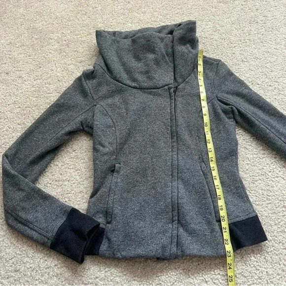 Lululemon Karmacollected Jacket Sweater Heathered Speckled Gray Black 6 W4F16S - Picture 8 of 16